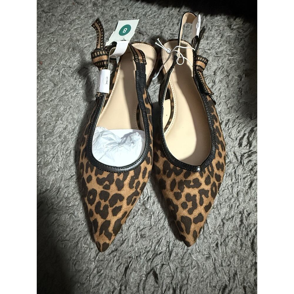 A New Day Shoes Lot Sz 8 Leopard Slingback Flats & Woven Block Heel Mules NWT - Picture 12 of 12